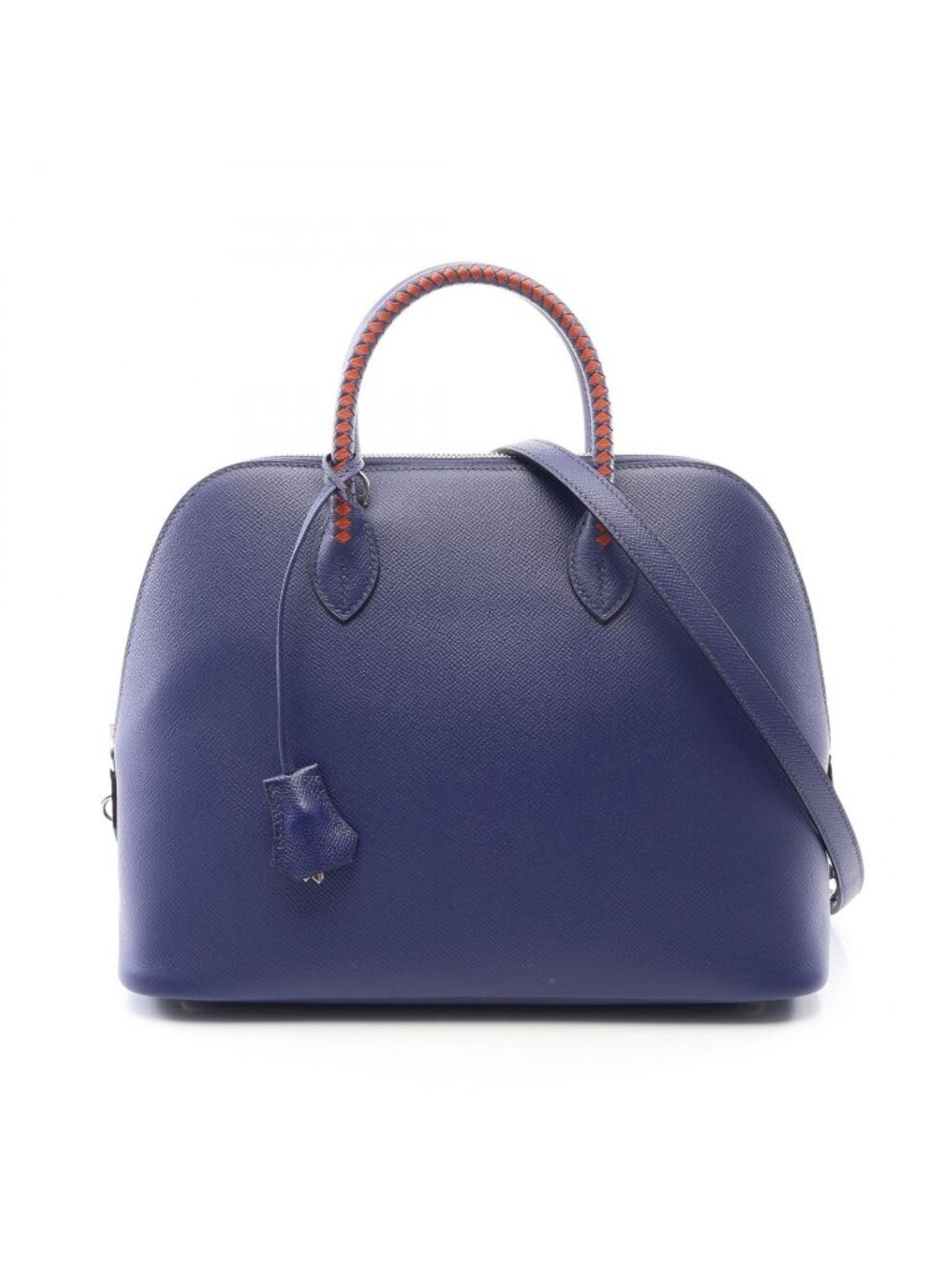 Hermes Handbag Bolide 1923 30 Tresage Blue Brick 2-Way